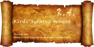 Királyfalvi Arnold névjegykártya